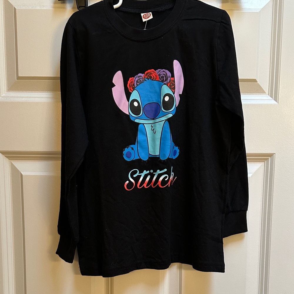 Kids Black Stitch Long Sleeve Shirt